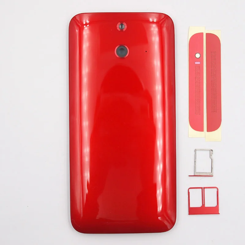 Красный BaanSam чехол для htc ONE E8 с кнопкой питания+ верхний нижний лист+ двойной лоток для sim-карты - Цвет: Красный
