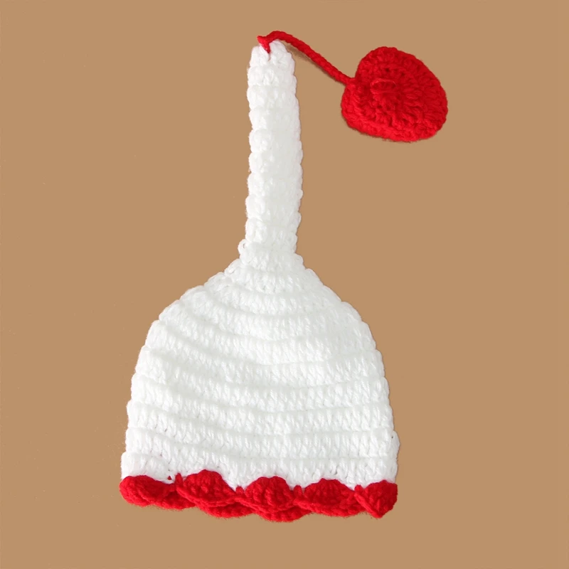 2018 Baby Christmas Hap Newborn Infant Handmade Photography Prop Hot Sale 0-6M Girls Boys Beanie Crochet Cap Knitted Santa Hat | Мать и