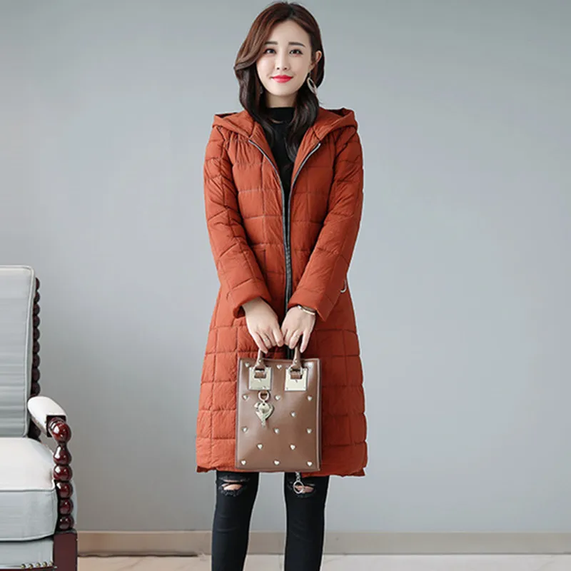 Хлопок-стеганая куртка женский средней длины раздел 2018 Зимние удобные теплые с
