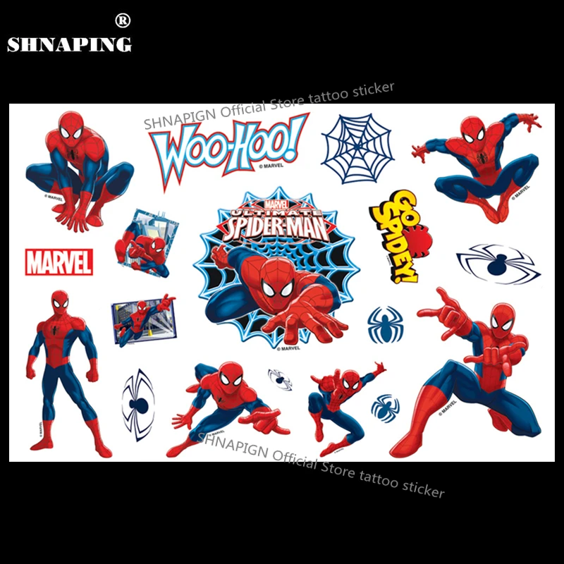 SHNAPIGN Ultimate Spidey игрушка для детей временная татуировка боди арт флеш наклейка s 17*10