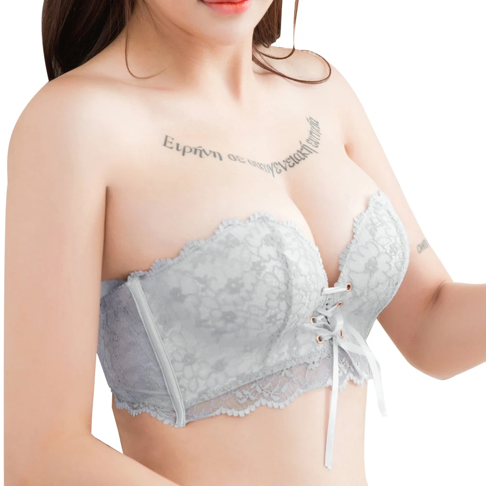 

women sexy lace underwear Four-corner cups gather together Drawstring bra push up Beauty Back Wedding Bra