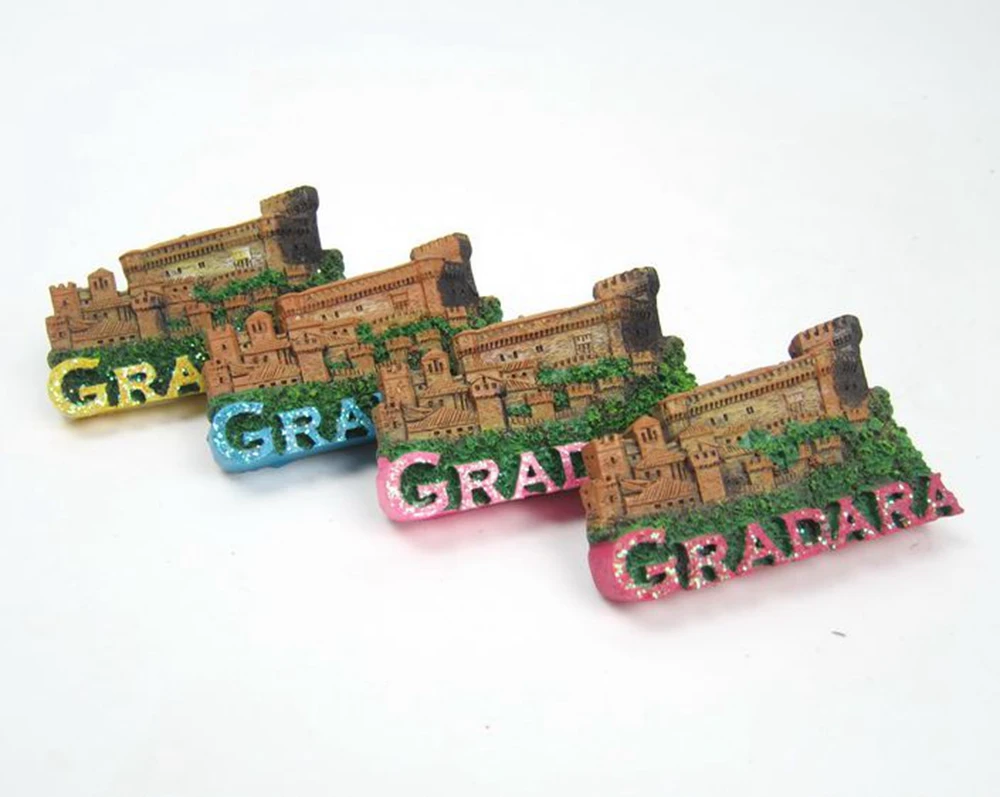 Италия Gradara туристические сувенирные магниты на холодильник красочные ручной работы 3D смолы холодильник магнитные наклейки домашний декор украшения