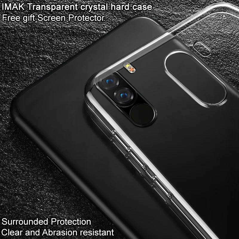 Для Xiaomi Pocophone F1 чехол IMAK Прозрачный износоустойчивый жёсткий чехол из ПВХ с украшением в виде кристаллов крышка для Xiaomi Pocophone F1 6,18''