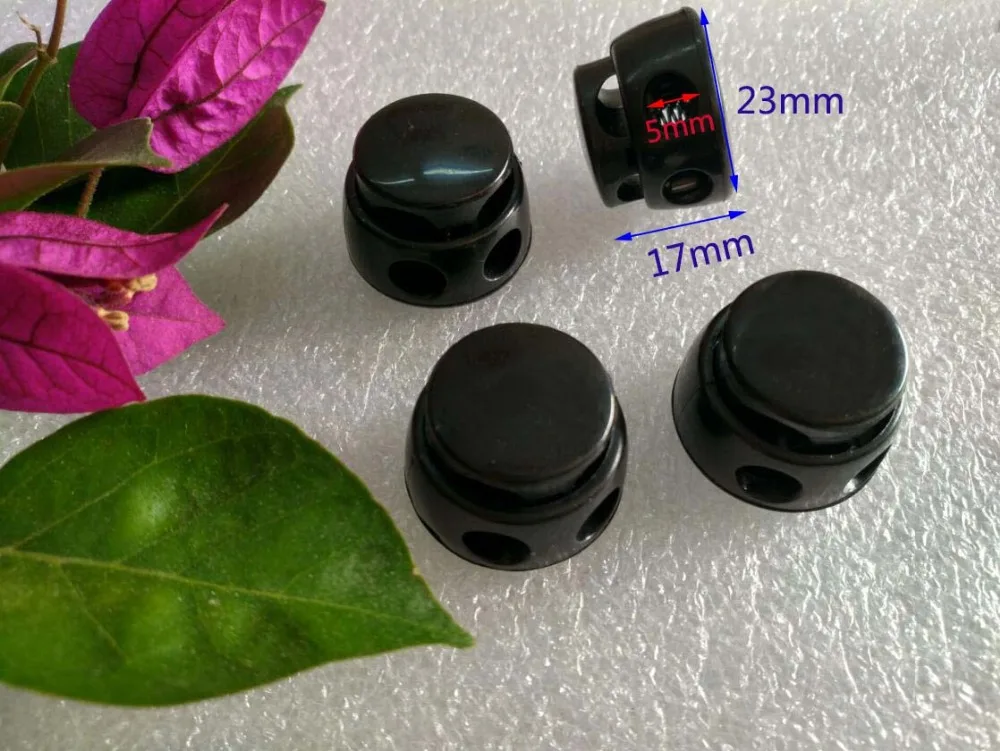 50 шт./лот большой черный пластиковый круглый шаровой Шнур Блокировка