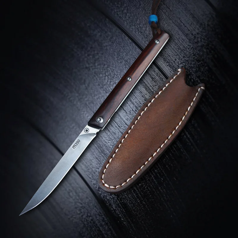 TUREN-шведский порошок стали Дамасская складная деревянная ручка ножа M390 стальные карманные ножи высокой твердости острый тип Открытый EDC - Цвет: M390 Steel