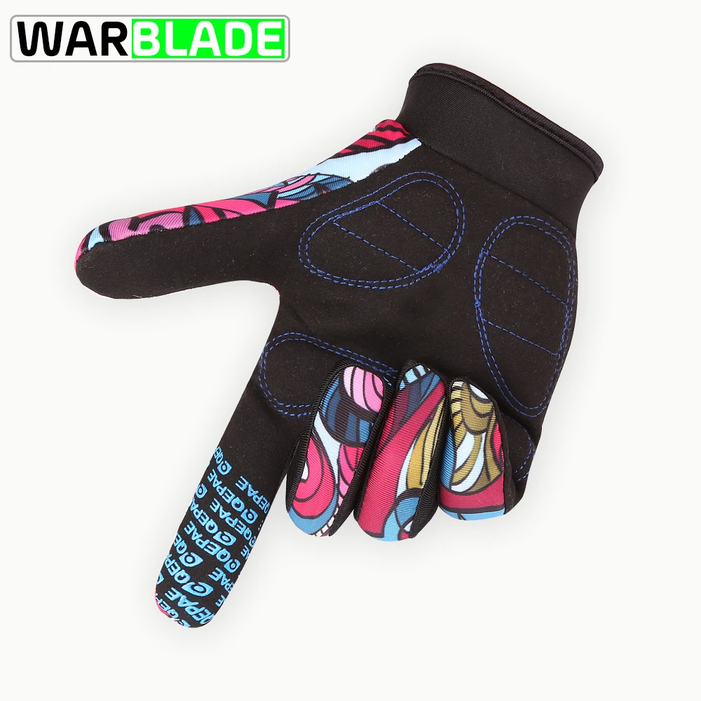 WarBLade Adjustable Durable Screen Cycling Gloves Men Women Sports Full Finger Anti Slip Bike Shockproof Colorful | Спорт и