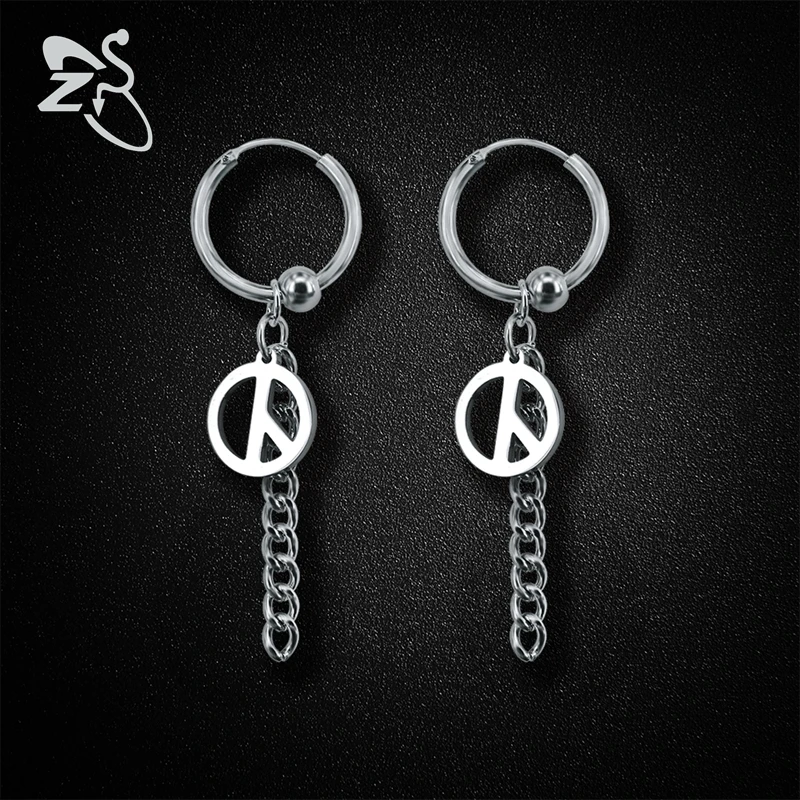 Серьги кольца ZS Kpop из нержавеющей стали без пирсинга подвеска для ушей женщин и