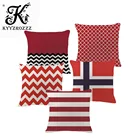 Современные популярные простые красные Геометрия чехол для подушки-й хлопок постельное белье автомобиля диван-кровать текстиль для домашнего декора подушки Чехол