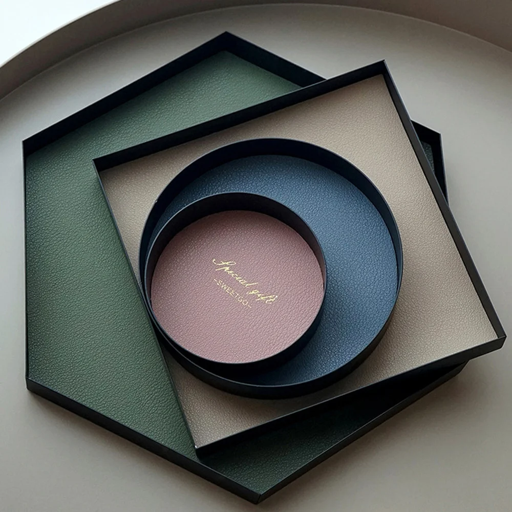 Morandi стиль кожаный коврик подносы железная тарелка для ювелирных изделий десерт