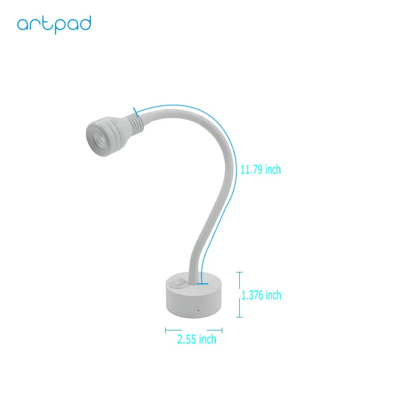 artpad потолок настенного огня 3W гибкие руки 360 угол под руководством для