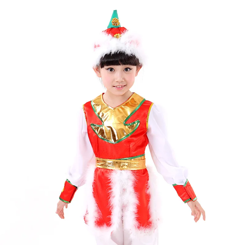 Новинка 2018 Детский костюм монгольский одежда для выступлений танцевальные