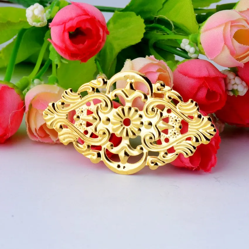 

Коннекторы shipping-30Pcs золотистые, филигранные цветочные обертки шт., металлические изделия для украшения шт., 5,4x3,2 см, J2717