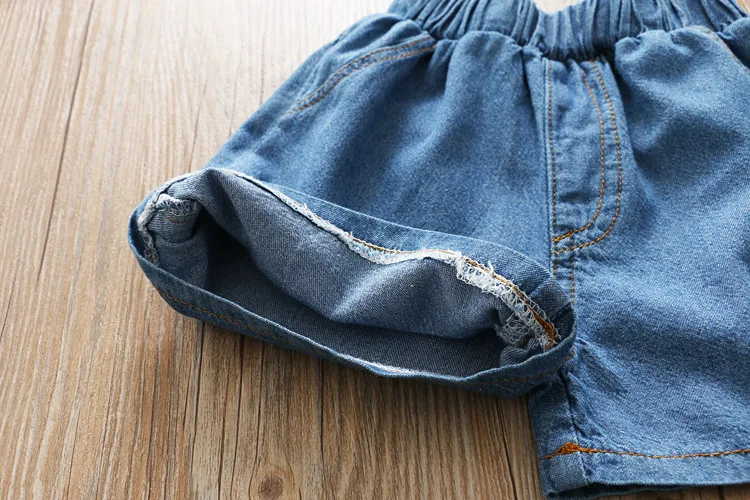 Джинсовая одежда для девочек лето 2019 блуза с короткими рукавами и