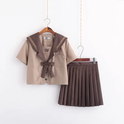 Short sleeve suit Японская Униформа матрос костюм для женщин Kansai студентов с длинным рукавом костюм Школьная форма для девочек - Цвет: Short sleeve suit
