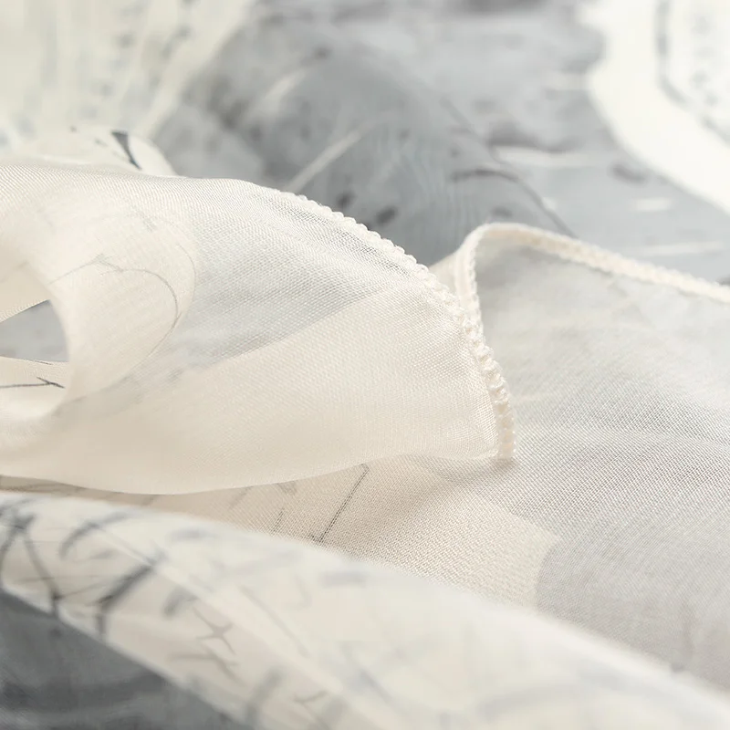 Новый модный шифоновый шелковый шарф с принтом черепа женское летнее длинное