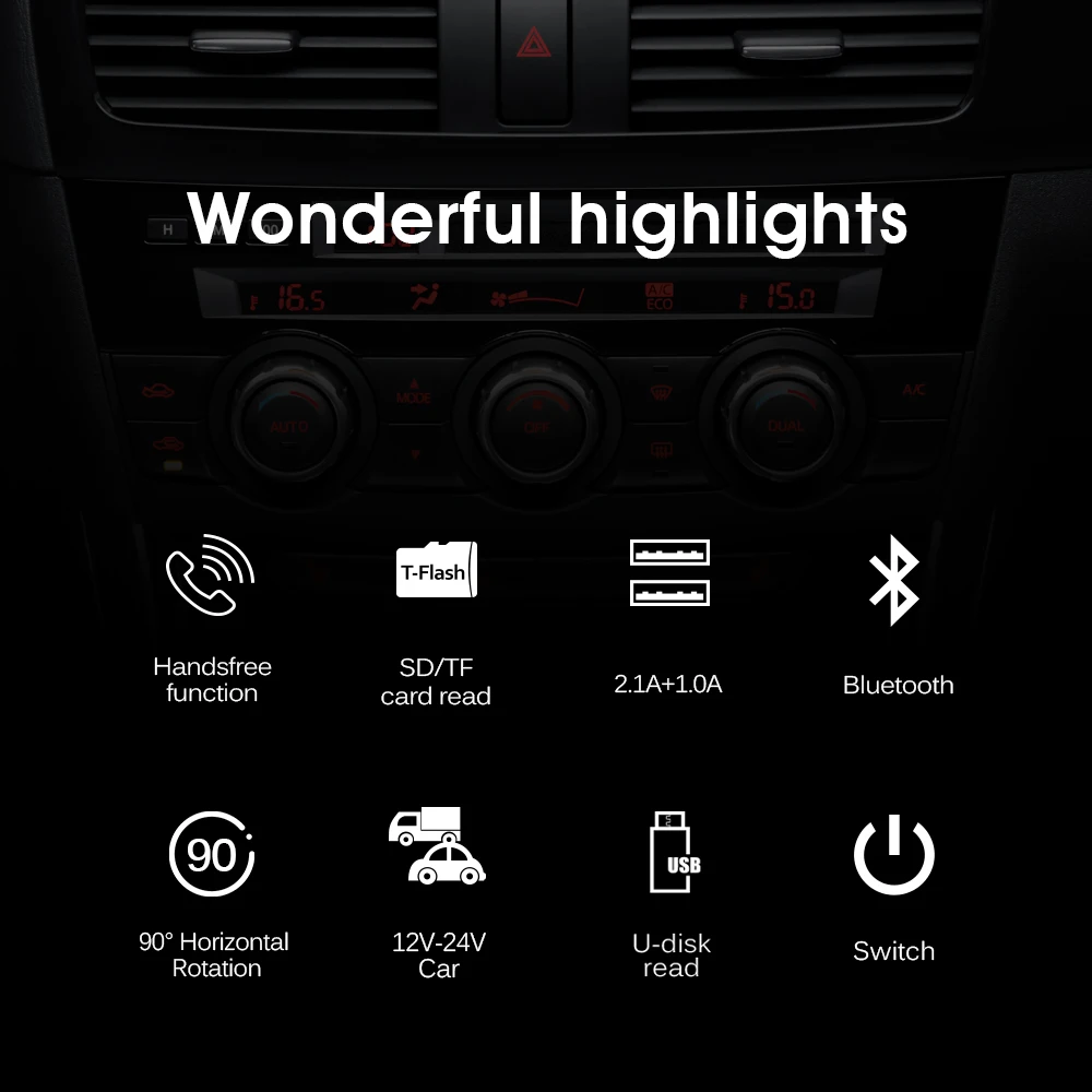 ONEVER T38 Bluetooth fm-передатчик автомобильный комплект с 3.4A двойной USB Автомобильное зарядное устройство вольтметр DC 12-24 В