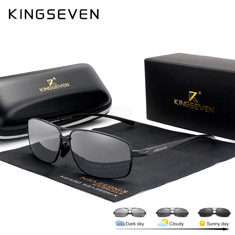 

KINGSEVEN New Photochromic Sunglasses Men Polarized Chameleon Glasses Male Sun Glasses Day Night Vision Driving Eyewear N7088