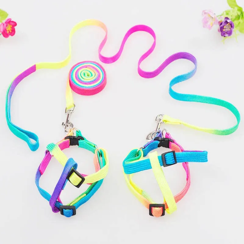 1 шт Многоцветный собачий поводок для питомцев щенком Радуга нейлоновый