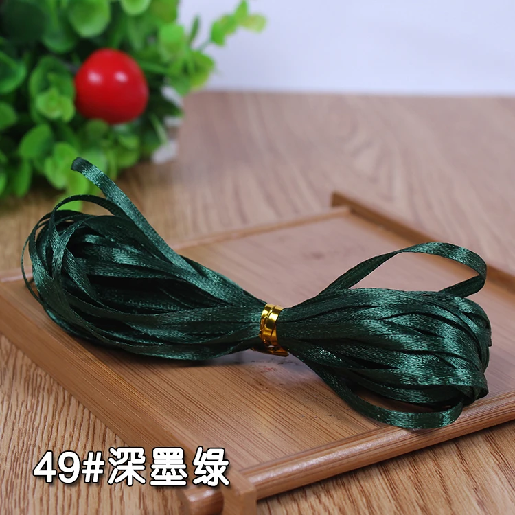 Dark green 11 ярд 10 метров 3 мм 1/" атласная шелковая лента для свадьбы, рождественской вечеринки, для украшения волос, для сборной невесты, подарочная упаковочная лента - Цвет: Dark green