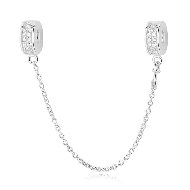 Silver Elegance Бусины из стерлингового серебра 925, Очаровательная цепочка в виде маргаритки, подвеска в виде сердца, розовое золото, подходит для браслетов Pandora, Женские Ювелирные изделия Diy - Цвет: Silver Elegance