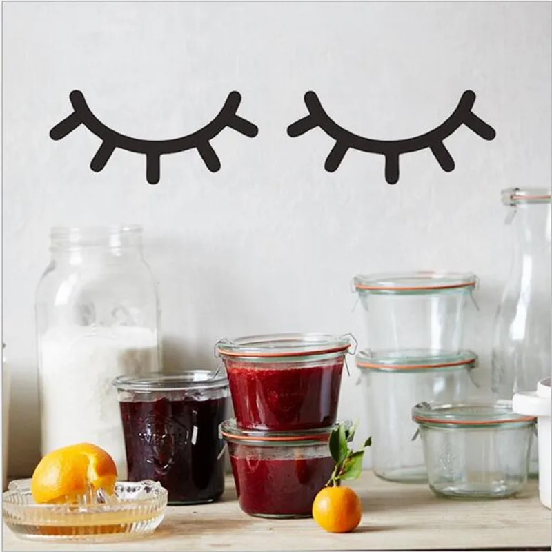 1 шт. черная наклейка на холодильник с ресницами домашний шкаф Наклейка стену