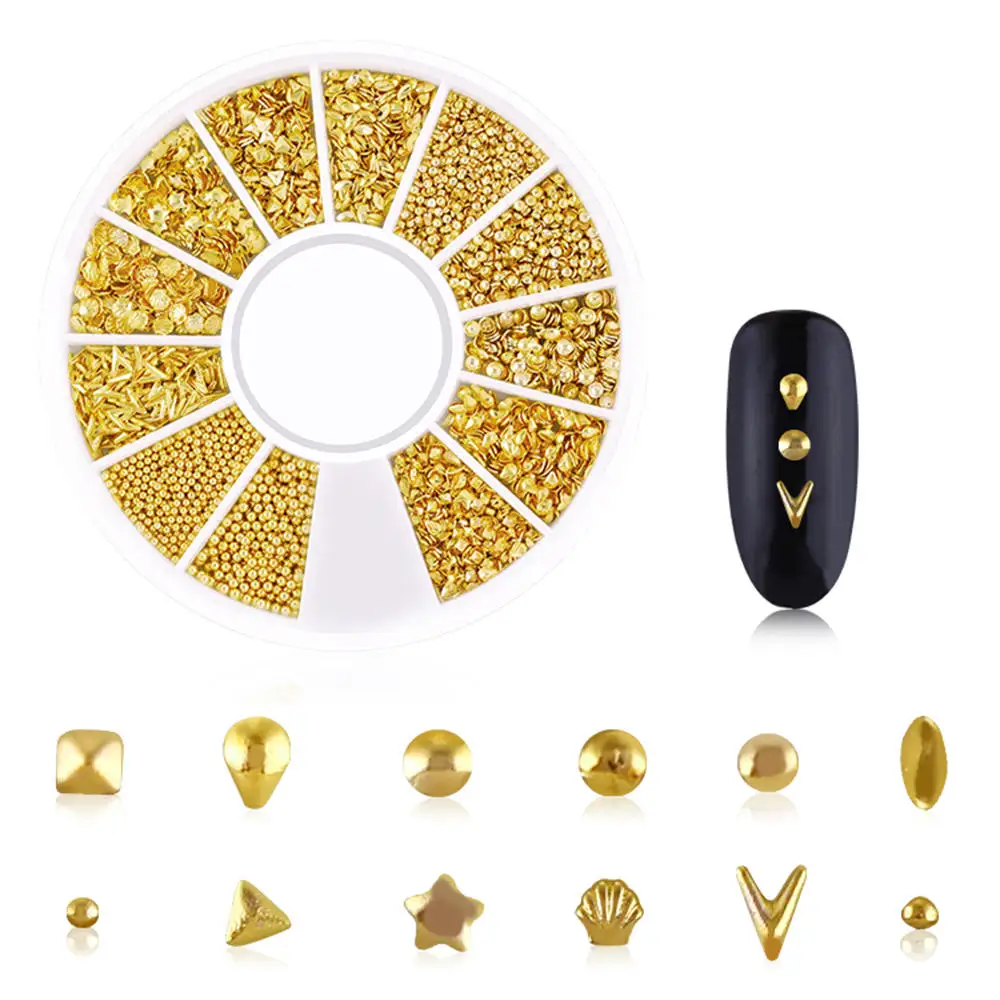 Зеленый 1 лист Nail Art Rhinestone украшения DIY 3D ногтей аксессуары Звезда Луна ажурные ногтей Декоративная заклепка ювелирные изделия - Цвет: Зеленый