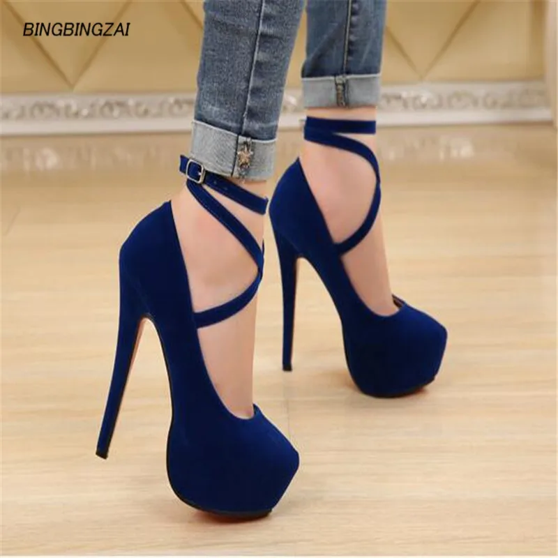 

ladies shoes 14CM Suede thin High Glitter Heels shoes Concise pumps Wedding Party Sexy leather stiletto Height Increasing 35-46