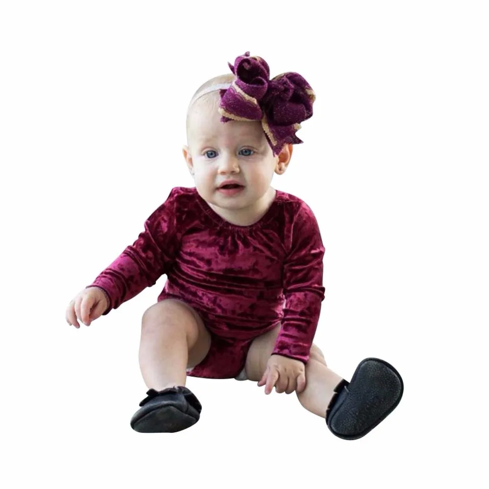 Осенне зимний комбинезон для младенцев 0 24 месяцев бархатный детей длинные