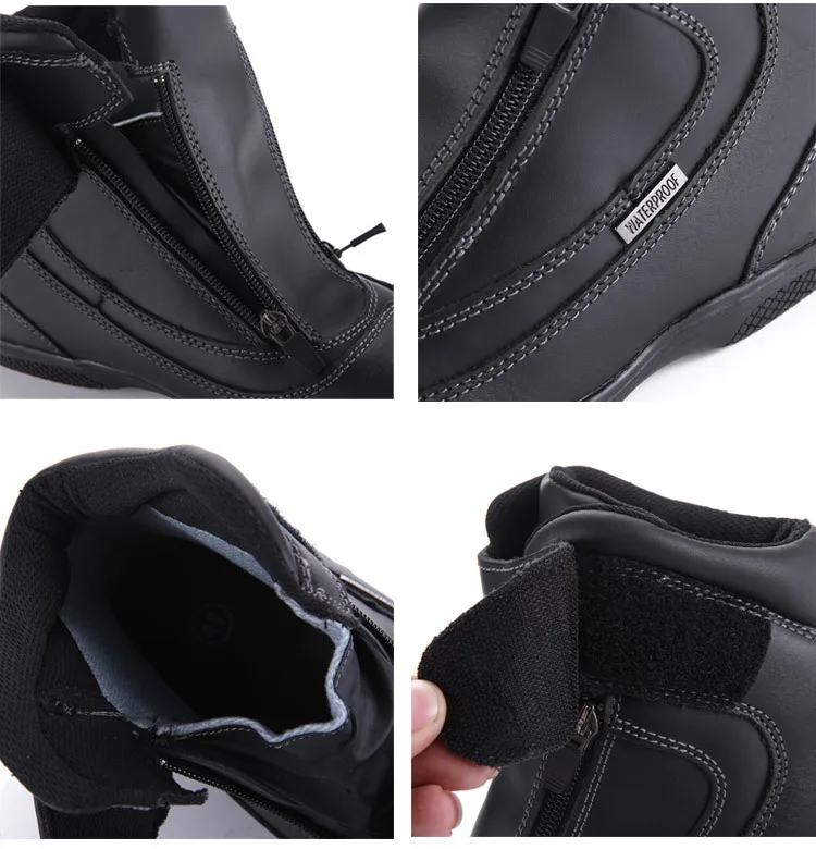 Мотоциклетные ботинки из натуральной бычьей кожи водонепроницаемые уличные для