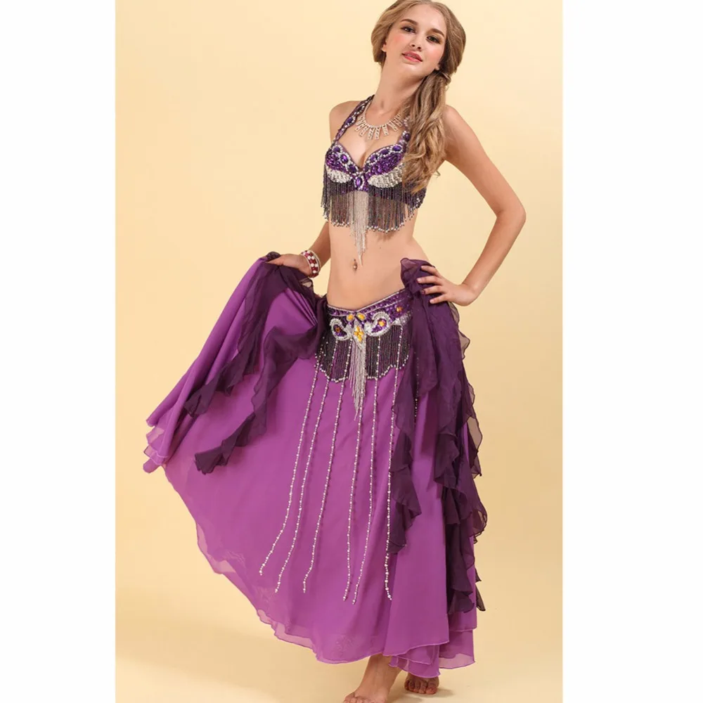 2018 New 3pcs/set Belly Dance Costume Womens Dancing Sets Tribal Bollywood Indian Dress Bellydance | Тематическая одежда и