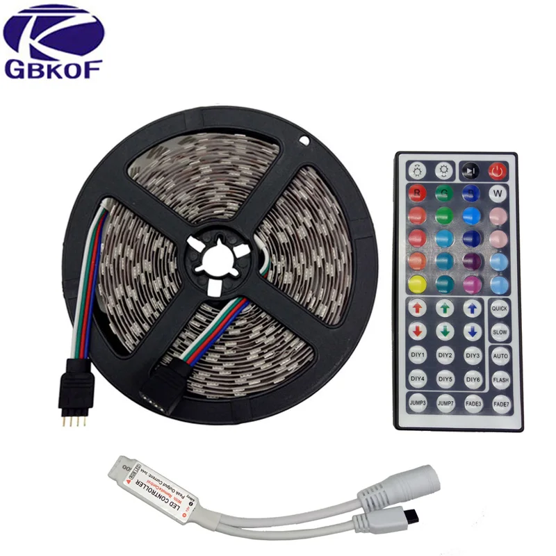 DC 12 В 5 м музыкальная Светодиодная лента SMD5050 гибкий светильник IP65/IP20 RGB светодиодный светильник+ музыкальный датчик звука ИК-контроллер неоновая лента