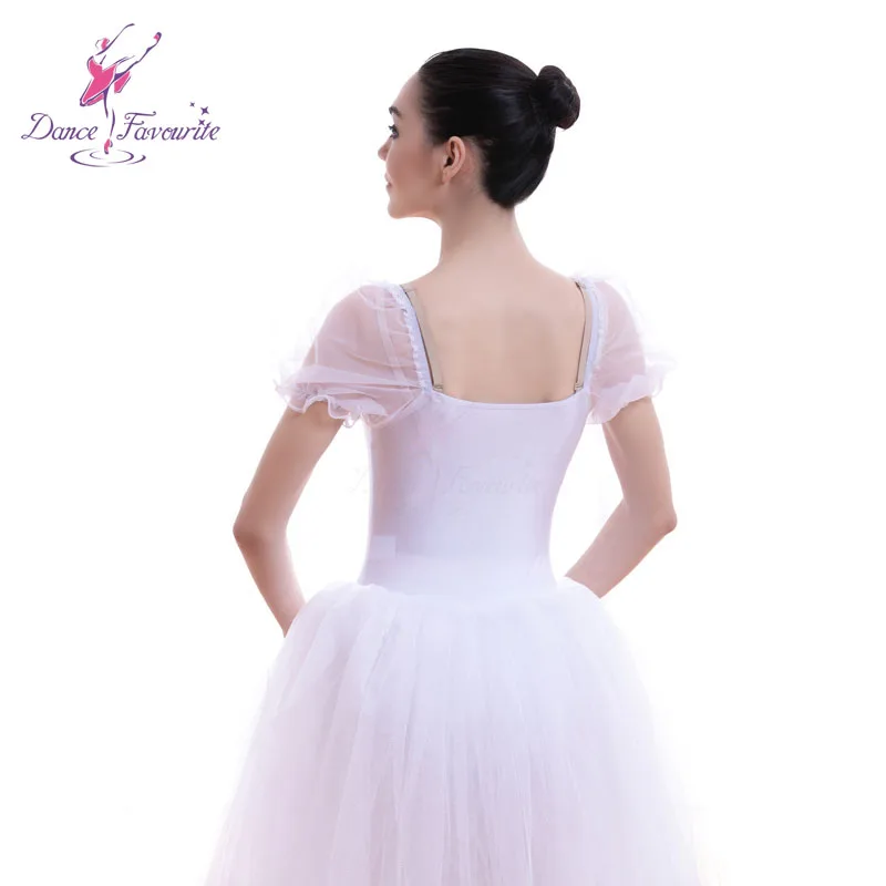 Новый дизайн длинная балетная пачка с пышными рукавами для выступлений сцены