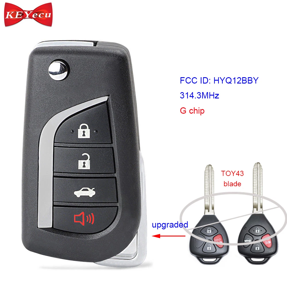 KEYECU для Toyota 4runner RAV4 Camry Yaris Scion FR S Модернизированный дистанционный ключ брелок от