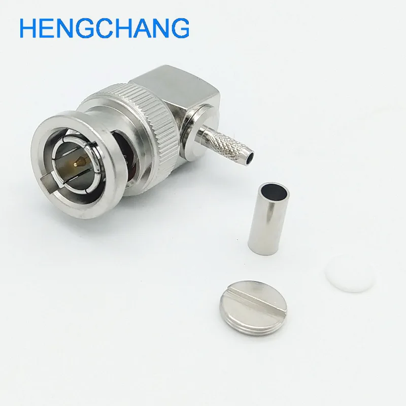 

10pcs right angle BNC connector for RG179 Coaxial cable 75ohm bnc male connetor