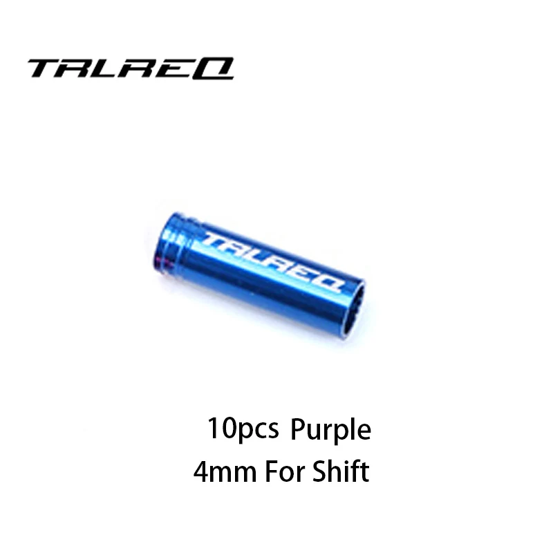 4mm 10pcs Purple 10 шт. алюминиевый 4/5 мм велосипедные тормоза/сменный кабель Кепки MTB тормоза дорожного велосипеда кабель Корпус Кепки s переключения линия наконечник Кепки аксессуары - Цвет: 4mm 10pcs Purple