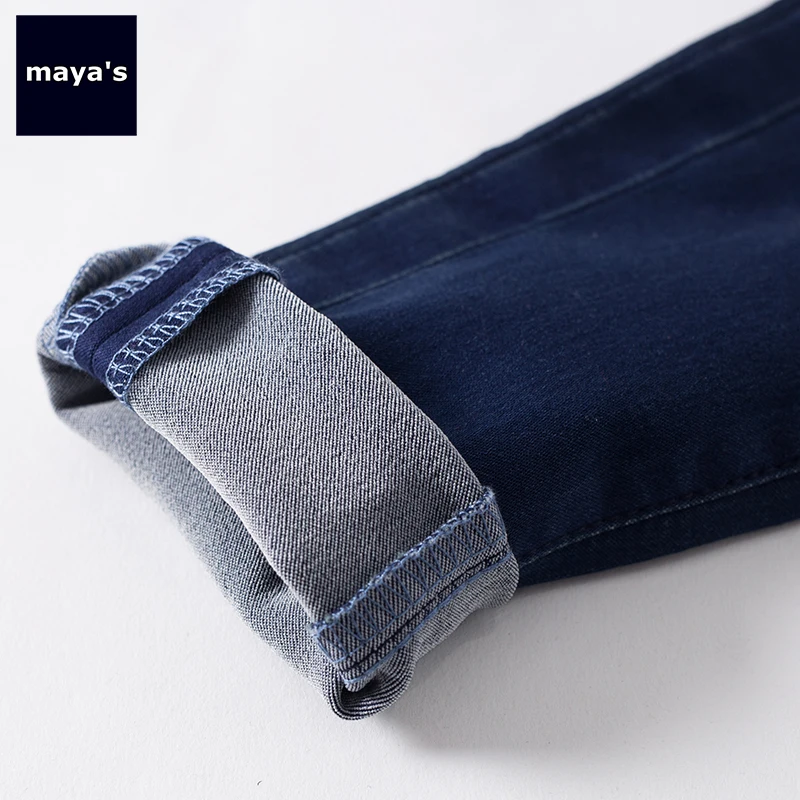 Mayas/Модные Узкие весенние джинсы на пуговицах для девочек Однотонные прямые