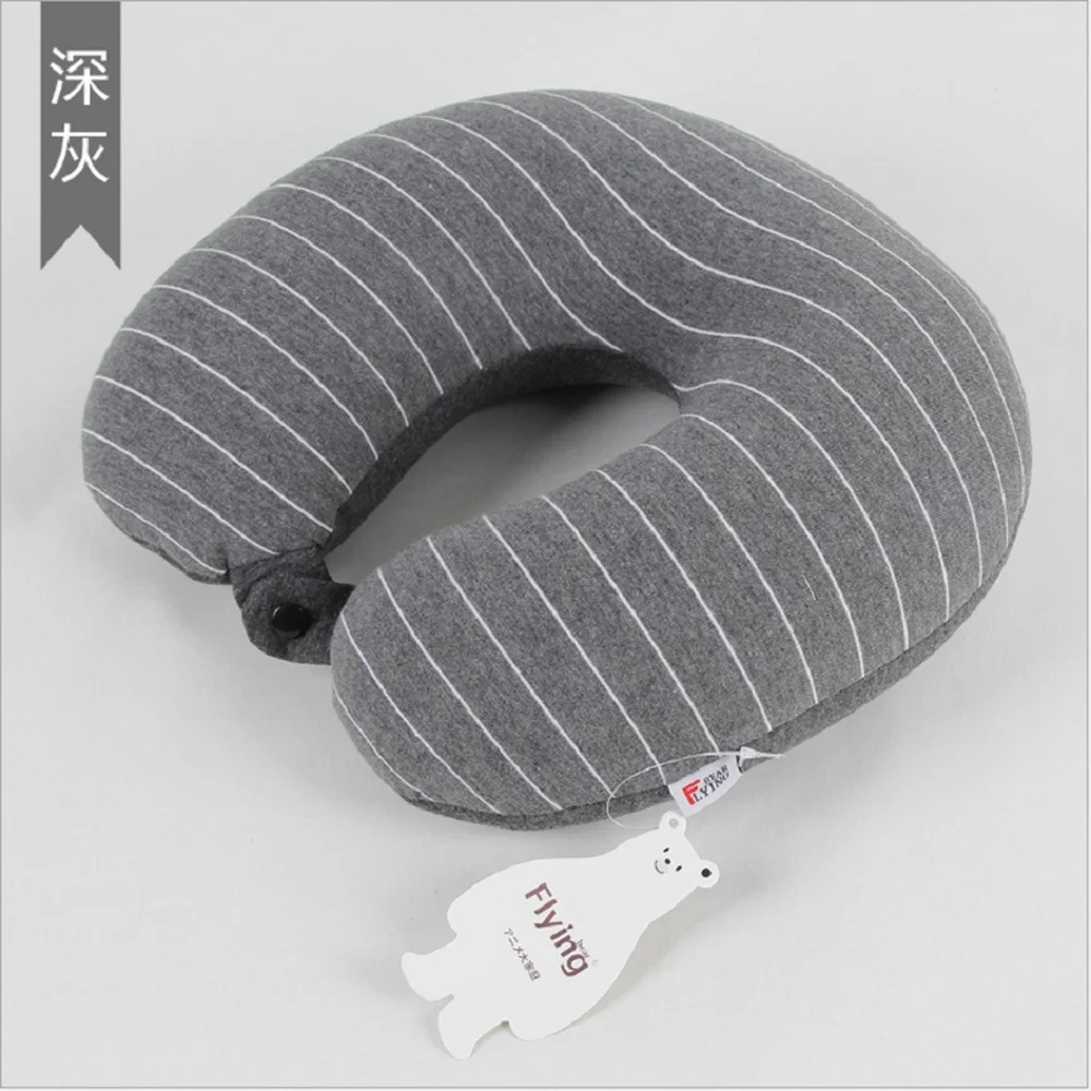 All Cotton Striped Jersey U pillow foam neck leisure travel | Дом и сад