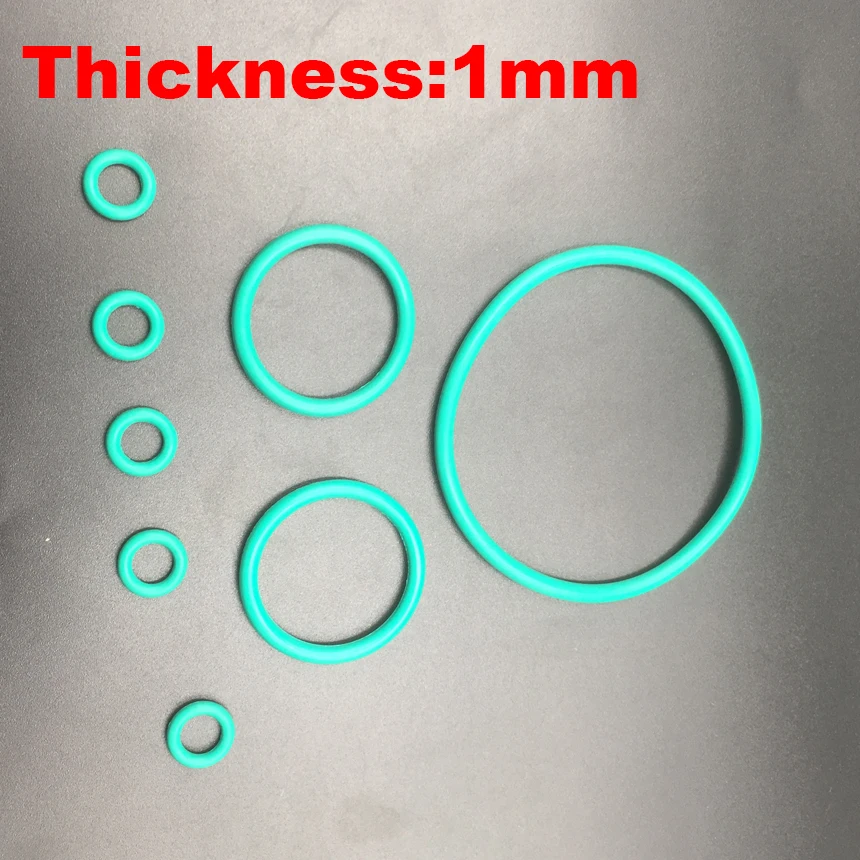 50pcs 10x1 10*1 11x1 11*1 12x1 12*1 13x1 13*1 OD*Thickness Green Fluoro FKM Fluorine Rubber O Ring Washer O-Ring Oil Seal Gasket |
