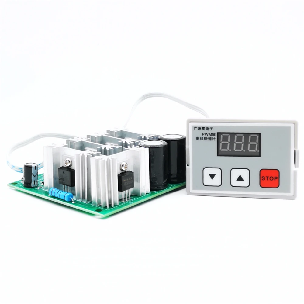 Цифровой дисплей 0 ~ 100% Регулируемый DC 12V 24V 48v 30A 1000W ШИМ регулятор скорости