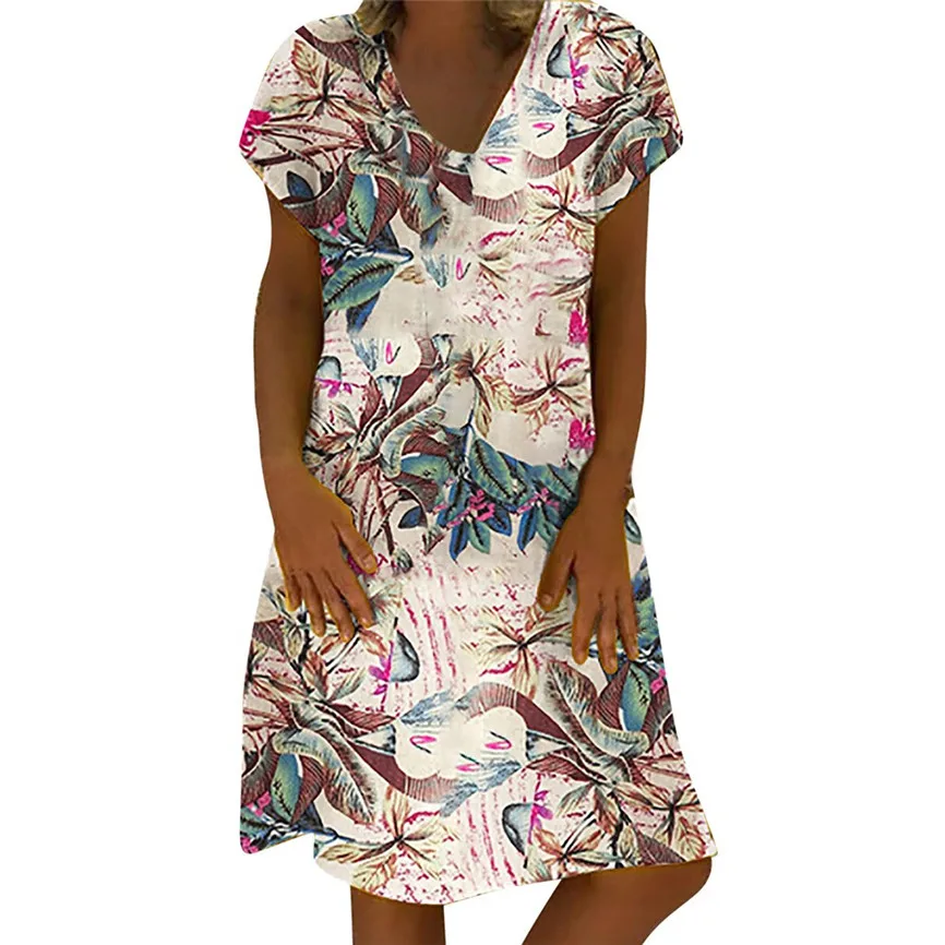 Женское летнее платье новое модное сексуальное винтажное Цветочное с v образным