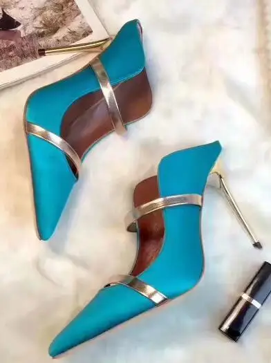 

Женские туфли с острым носком Moraima Snc, разноцветные туфли-лодочки на тонком каблуке с резным узором, для вечеринок, 2019