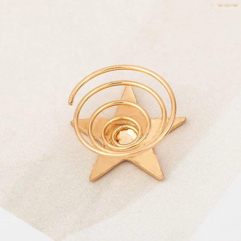 Golden Alloy Star Spring Clips Screw Hair Accessories for Women &amp Children |