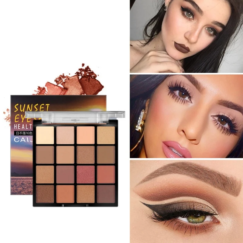 16 цветов Professional для дам Eye Shadow Palette косметические блестки порошок долговечный