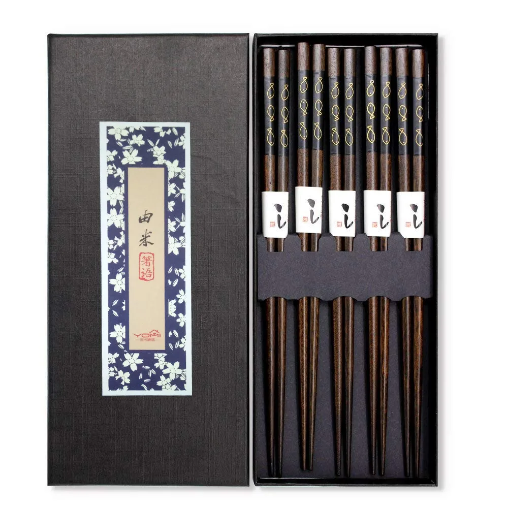 Палочки для еды китайские натуральные японские палочки набор 5 пар палочек