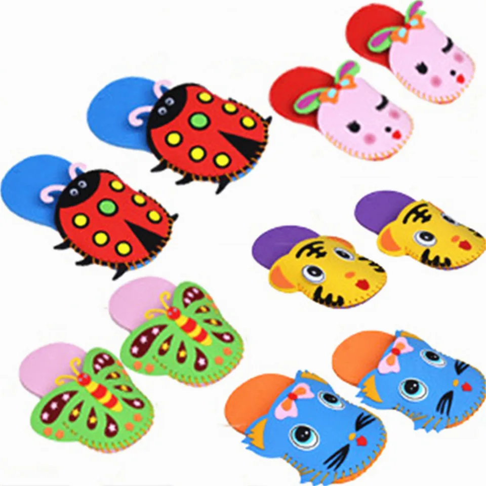 1 пара EVA слипперы новинка дети Handmade ЕВА пены наклейки ремесло головоломки