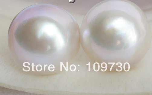 Серьги с жемчугом белого цвета 13 мм|mabe pearl earrings|pearl earringsearrings solid gold |