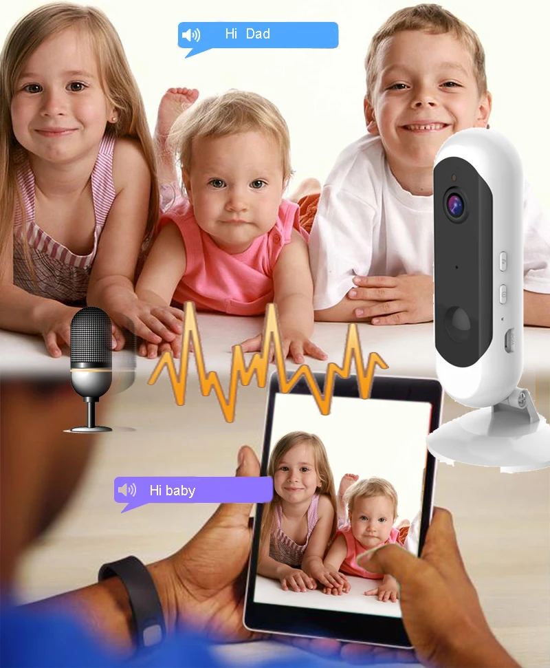 WOFEA батарея WiFi камера перезаряжаемая батарея питание 720P 1080P Full HD Крытая Беспроводная ip-камера безопасности широкий угол IOS APP