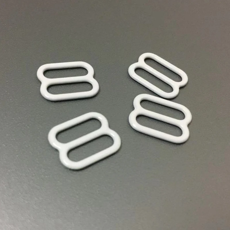 30pcs/lot 10mm Bra Strap Sliders Headband Adjusters Strap Slider Metal Coated Slide for Bra Making DIY Sewing Supplies