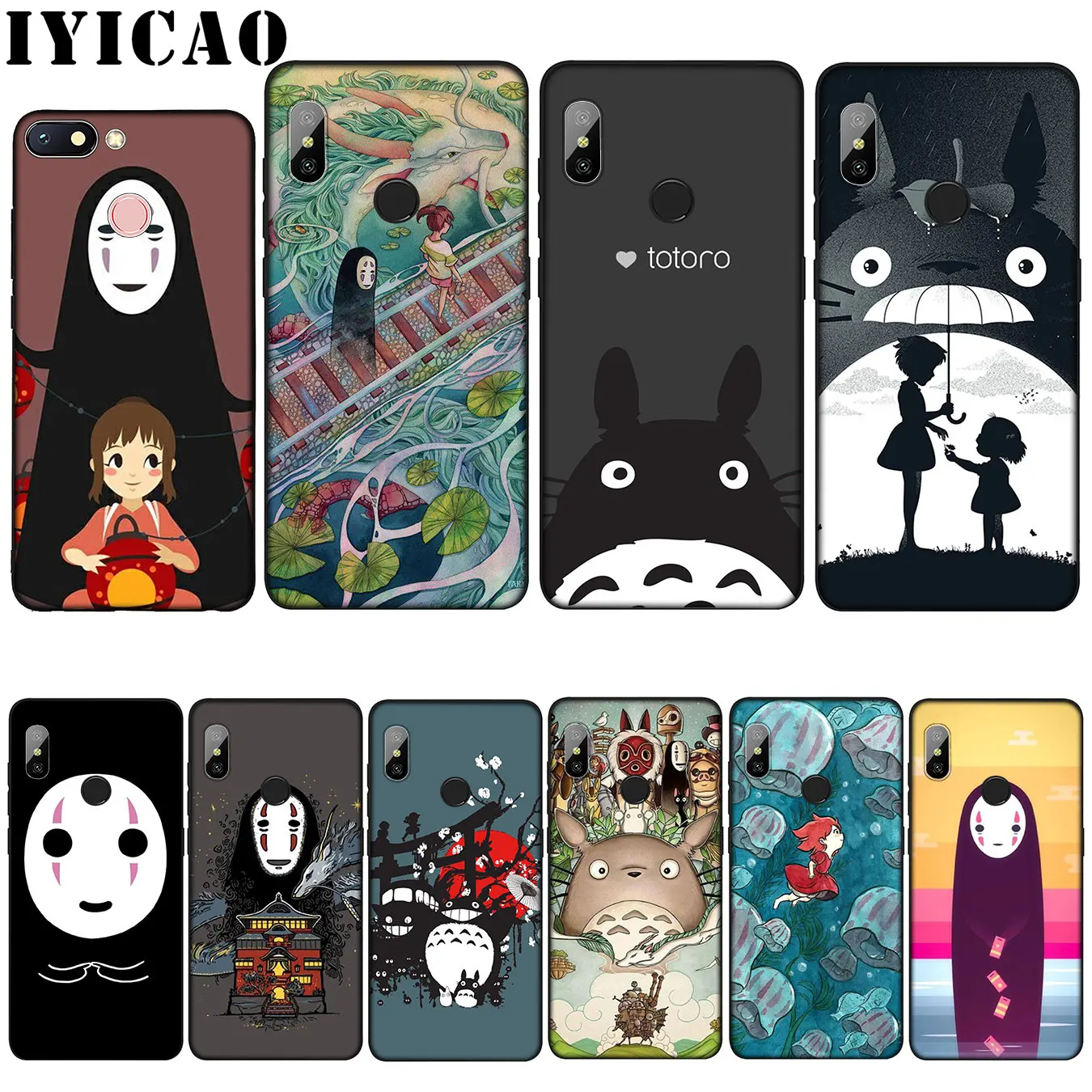 

Cute Totoro Chihiro Ghibli Miyazaki Anime Soft Case for Xiaomi Mi 10 9 8 A3 A2 9T Pro Lite SE A1 CC9 CC9E 5X 6X