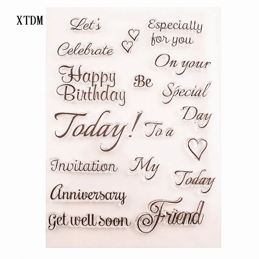 Горячая продажа с днем рождения прозрачные штампы/силиконовые уплотнения Ролик